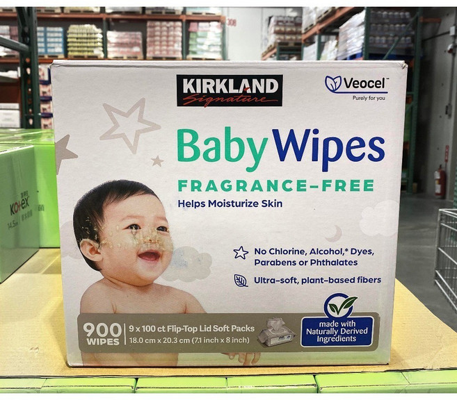 Kirkland Signature 嬰兒濕巾 無香料 100張x9包, 1個, 貨運宅配, 100張