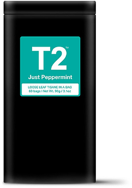 T2 페퍼민트 티백 캔 (허브차), 1.5g, 60개입, 1개