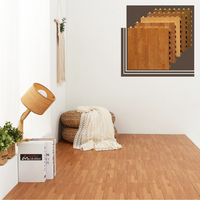 진성산업 틈없는조립식마루 24p(본판16장 마감8장) 베란다조립식발판 마루 바닥재 욕실발판 욕실매트 베란다타일 바닥발판 마루 바닥재장판 베란다 건식화장실 데크타일 바닥타일 다용도, 우드색24p(본판16장마감재8장), 1개