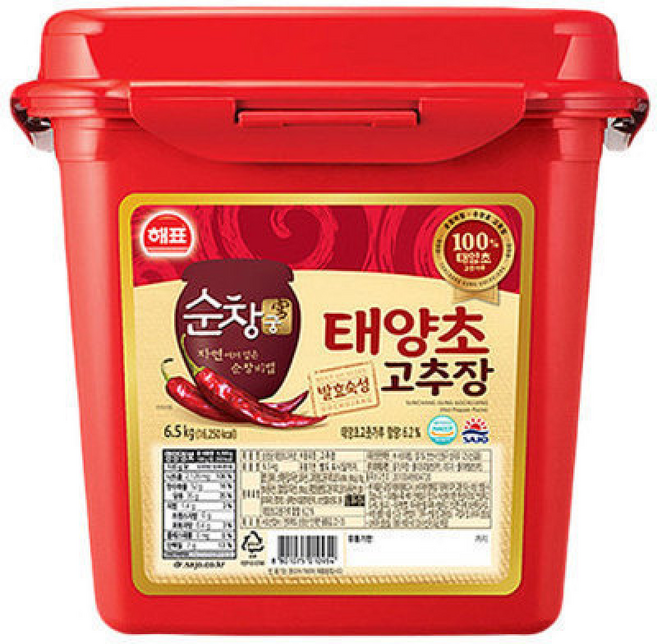 사조 해표 순창궁 태양초 고추장 대용량 업소용, 1개, 6.5kg