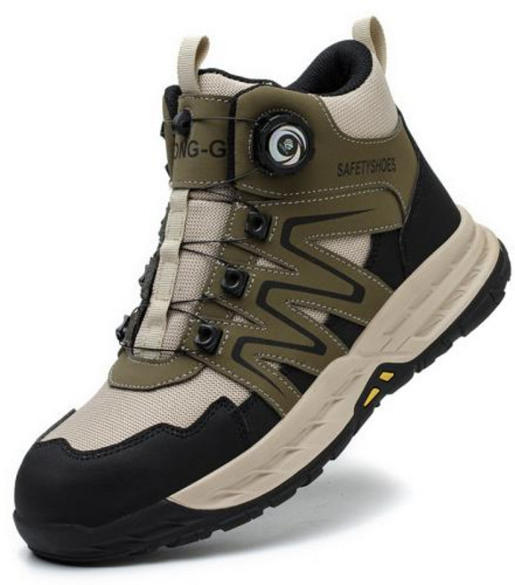 안전화 회전 버튼 게으른 신발 내마모성 및 미끄럼 방지 강철 발가락 캡 파손 피어싱, 38, GW717-Green, 1개