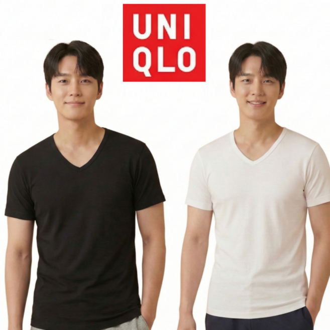 유니클로 히트텍 남성 V넥 반팔 (일본매장판)
