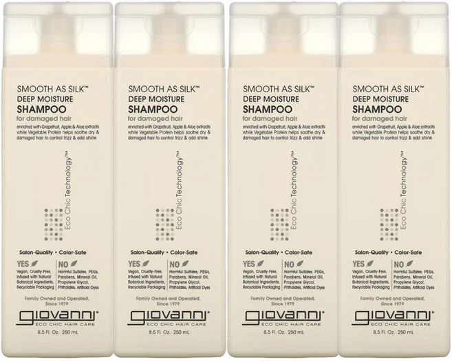 지오바니 스무스 에즈 실크 딥 모이스처 샴푸, 250ml, 4개 - 쿠팡