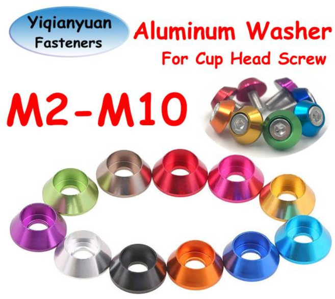 Yiqianyuan 알루미늄 합금 와셔 캡 헤드 스크류 가스켓 와셔 여러 가지 빛깔의 RC 자동차 액세서리 M2 M2.5, 05 10Pcs M4, 09 Green, 1개