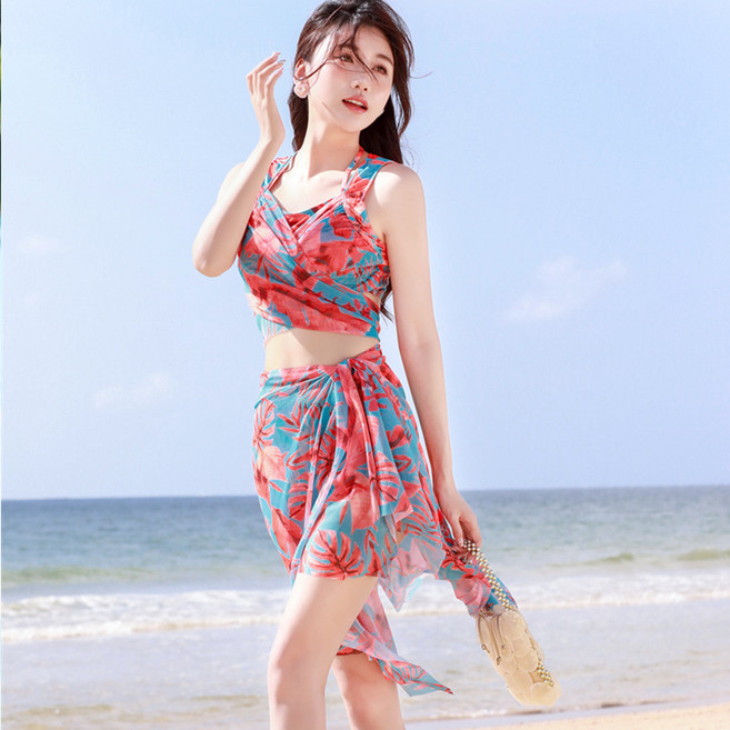 分體三件套比基尼 性感溫泉度假風 海邊泳衣女