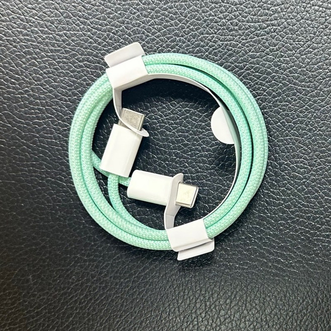軒恒Leen 編織充電線 6A快充線, 編織線-雙typec-100公分-綠色,i15/i16/i17/iPad系列通用, 1個