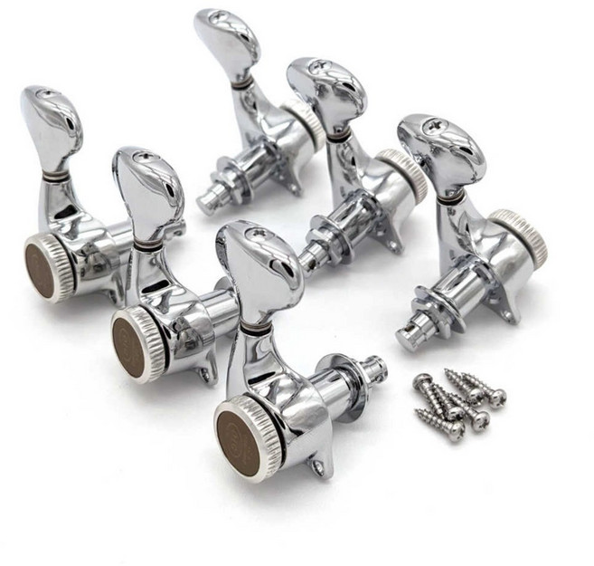 Gotoh SGL510Z 1:21 MG MGT 鎖定式弦鈕 木吉他 電吉他 適用 精準調音, 1個, 3+3 MGT-L5 大鈕 銀色後鎖定