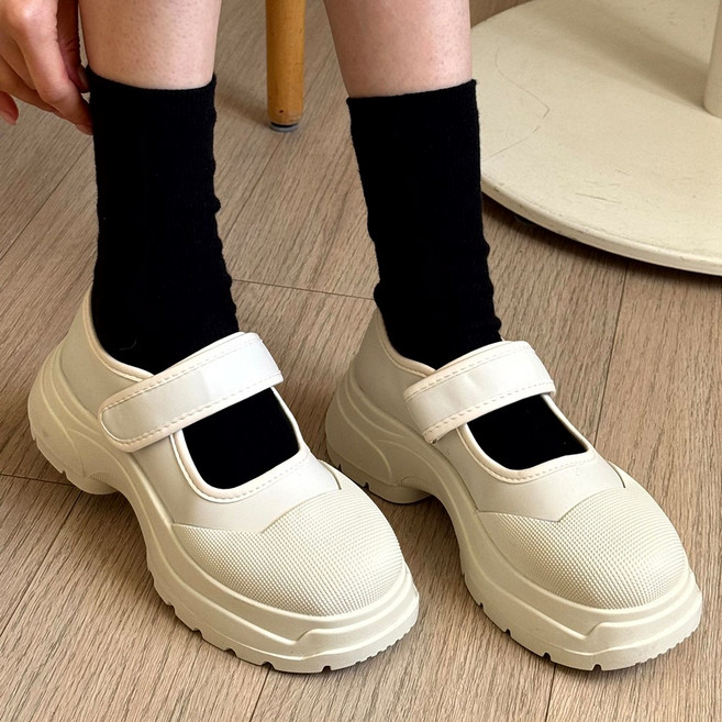 꼼지락 여성용 벨크로 키높이 메리제인 로퍼