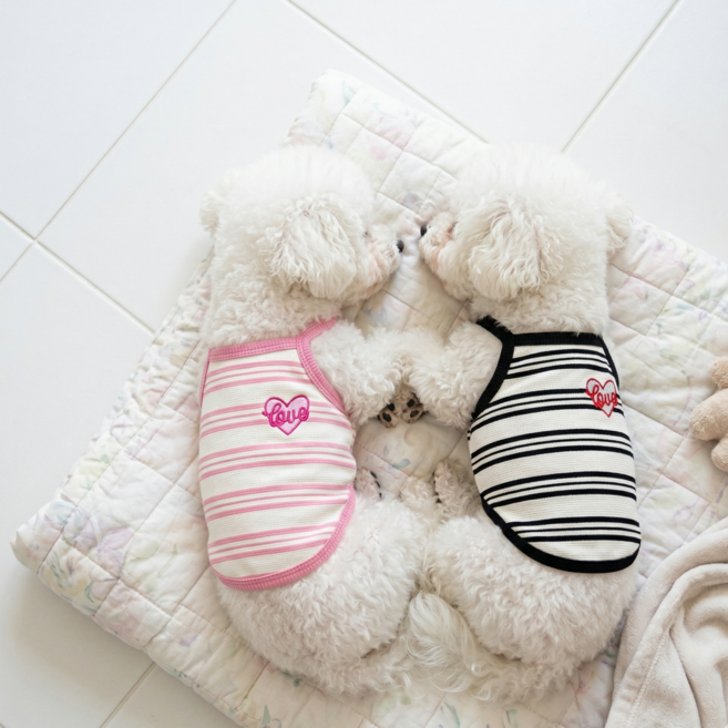 BUNNY PET 강아지 고양이 사계절 데일리 스윗하트 실내복 외출복, 1개, 스윗하트블랙