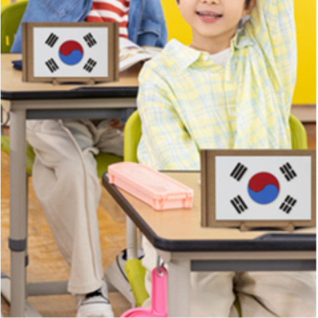 국경일 체험 만들기 우든페이퍼 태극기 액자+물감 세트 5인 실내놀이 선물용 키즈카페 재료, 우든페이퍼 태극기 만들기