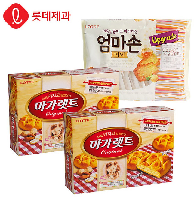 [본사직영]롯데 마가렛트352gX2개+엄마손파이254gX1개, 254g, 3개
