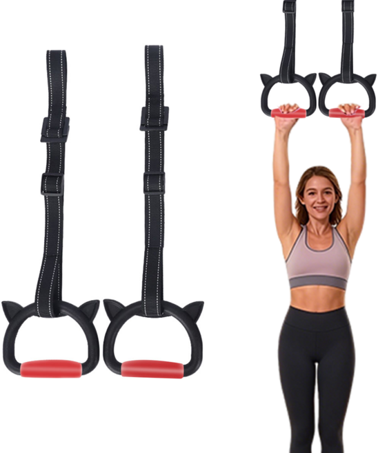 SMABAT 체조링 철봉링 고무 손잡이 길이 조절가능 안심한 재질 1M 2M 레드 블루