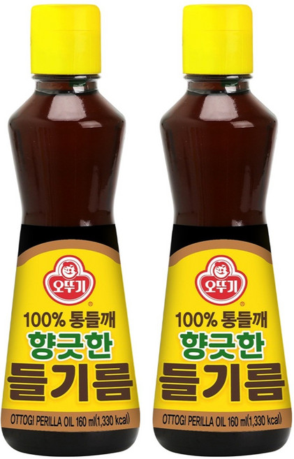 오뚜기 향긋한 들기름, 160ml, 2개