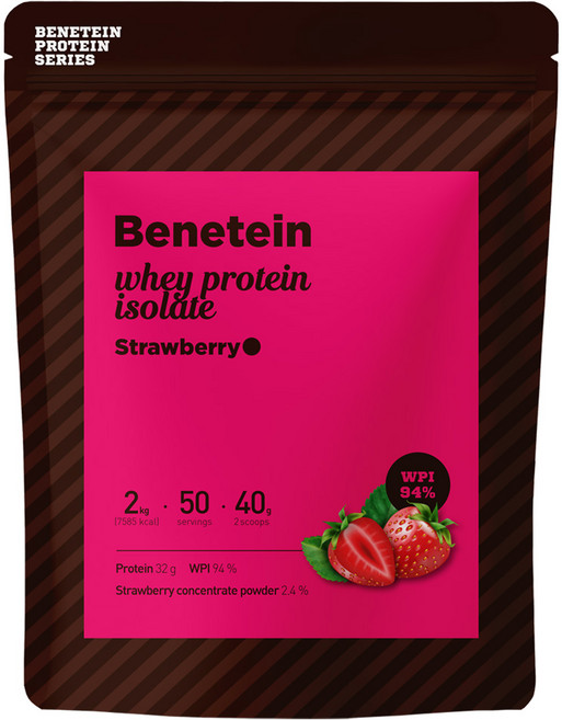 베네틴 포대유청 단백질 보충제 WPI 딸기맛, 1개, 2kg