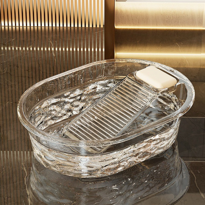 가정용 멀티 프리미엄 럭셔리 일체형 빨래판 대야, 1개, 그레이