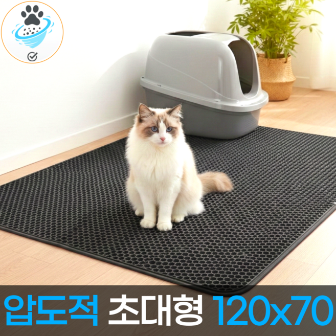 스마일플로우 모래킬러 고양이 사막화방지 화장실 모래 벌집 매트, 1개, 블랙