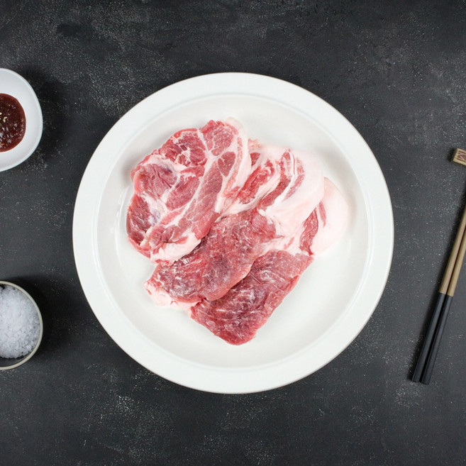 1등급 숙성 한돈 목살(목심) 냉장 프리미엄 국내산 돼지고기 숯불용(1.5~2cm), 500g, 2개