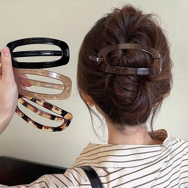 대왕 올림머리 가로집게판 헤어핀 일자머리핀 4개 1세트