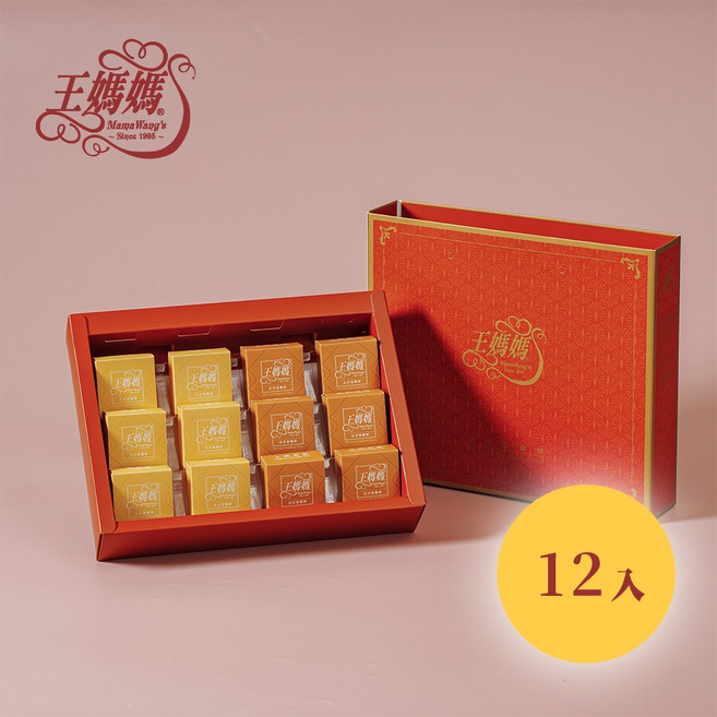 王媽媽 雙色12入 手提禮盒 (鳳梨酥x6 土鳳梨酥x6), 1個, 5盒,下單後五個工作天出貨