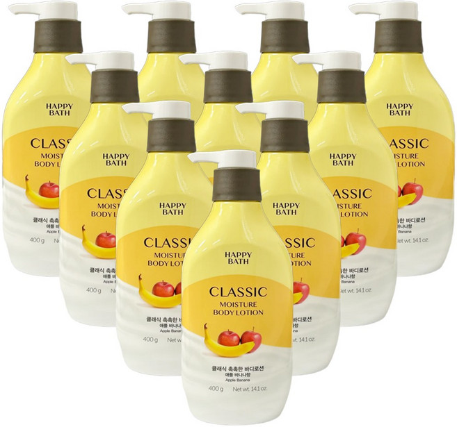 해피바스 정말 촉촉한 바디 밀크 로션, 400ml, 10개