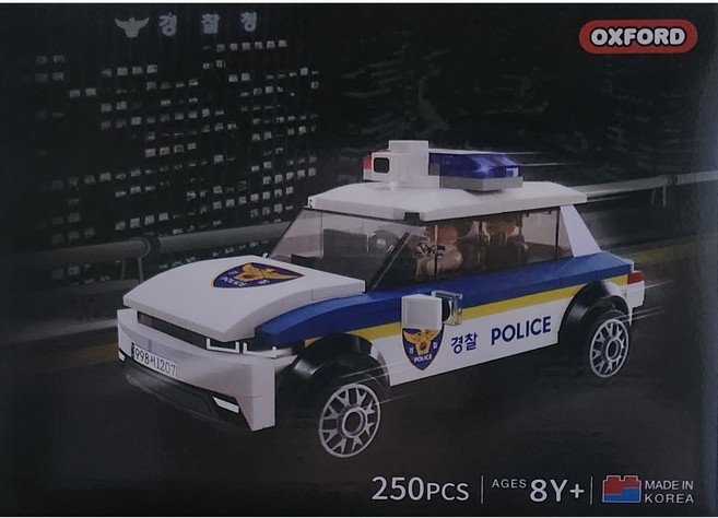 옥스포드 경찰청 콜라보 아이오닉 경찰차 순찰차 블럭 굿즈 블록, 1개