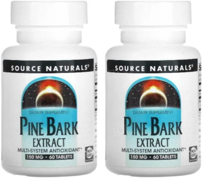 [60정] 소스내추럴스 소나무 껍질 추출물 150mg 60정, 60정 - 2개, 60정 - 쿠팡