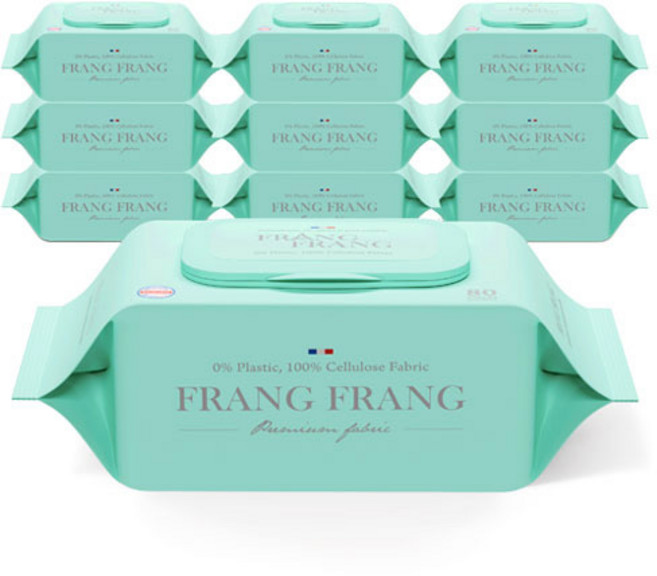프랑프랑 플라스틱0% 화이트 비데 물티슈 (무향), 60g, 80개입, 20개