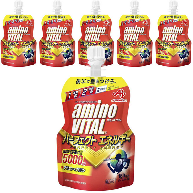 아미노바이탈 퍼펙트 에너지 아미노산 5000mg 알라닌 + 플로린 그레이프 프루트 맛, 6개, 130g