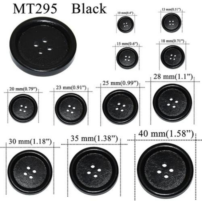 예쁜단추 수입단추 라운드 슈트 장식 파이프 나무 단추 바느질 스크랩북 공예 의류용 수제, 없음, 55) MT295 - Diameter 40mm 10pc
