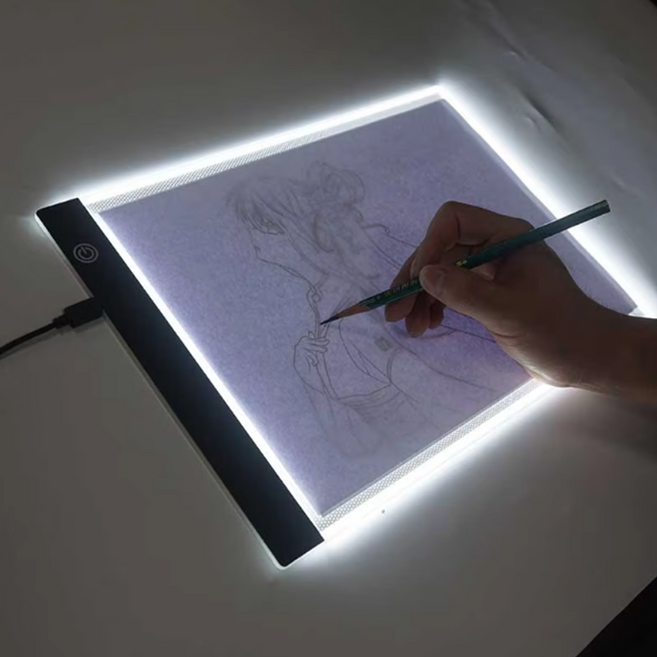 밝기조절가능한 A4 드로잉 LED 패드 카피보드 웹툰 조명 패널 라이트박스, 3개