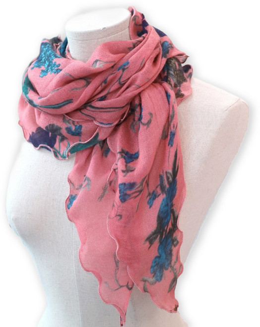 메리앤유 드레시 플라워 나염 롱 마름모 스카프 국산