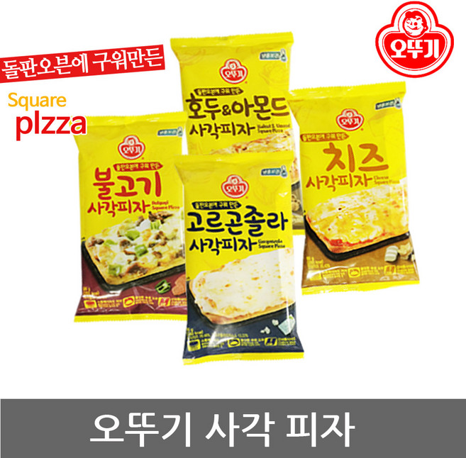 오뚜기 냉동피자 불고기 고르곤졸라 치즈 사각피자, 96g, 1개