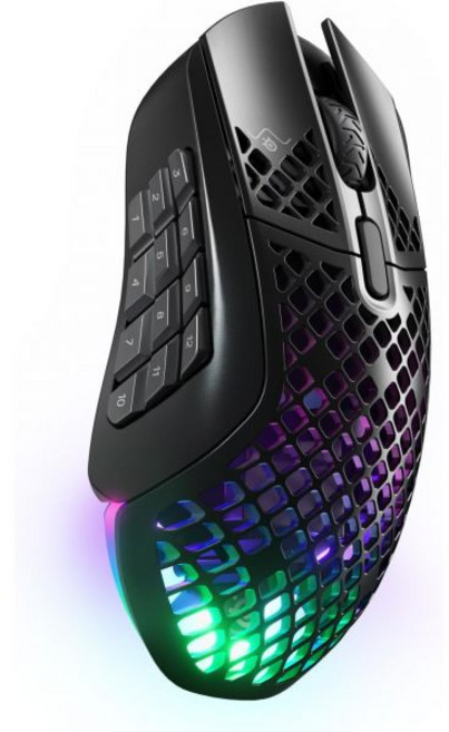 스틸시리즈 에어록스 5 무선 인체공학 9버튼 트루무브 에어 센서 18000 CPI 초경량 게이밍 마우스 - 블랙 리뉴얼, Wireless, Aerox 9, Aerox 9, 1개