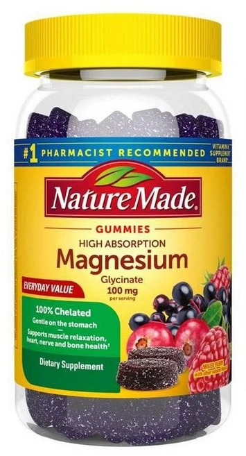 네이처메이드 마그네슘 글리시네이트 100mg 구미 젤리 Nature Made Magnesium Glycinate Gummies, 1개, 50정 - 쿠팡