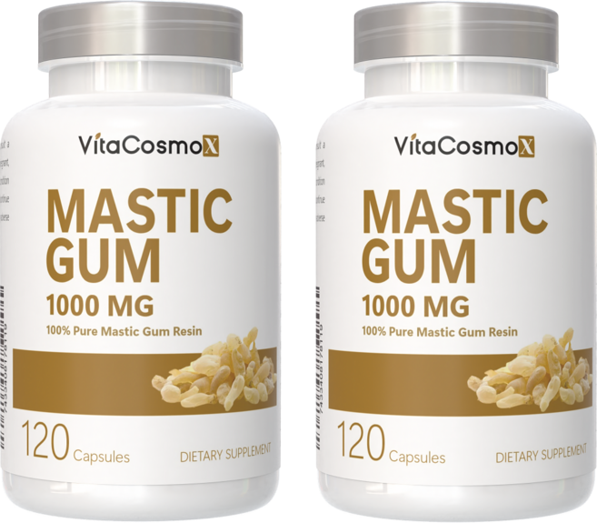 VitaCosmoX 비타코스모엑스 매스틱검 매스틱 검 Mastic Gum 1000mg, 2개, 120정