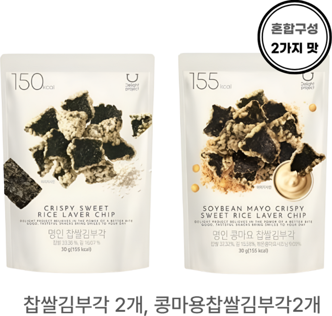딜라이트 프로젝트 명인부각 3개 찹쌀김부각, 30g, 4개