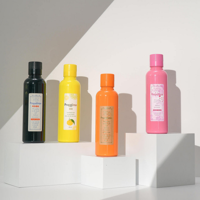 프로폴린스 가글 600ml 4병 (프로 벚꽃 유자 블랙) 구취제거 구강청결제, 4개