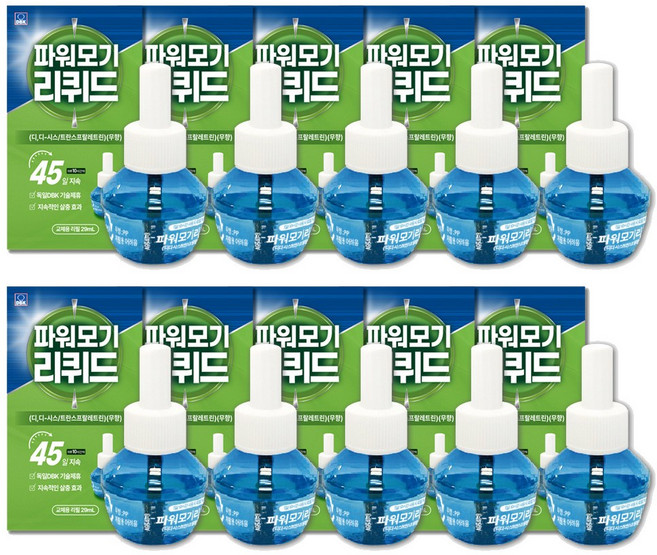 킬파프 파워 리퀴드 모기약 45일 리필액 29mL, 10개