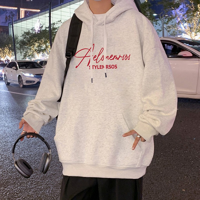 潮牌高街華棉休閒帽衫oversize衛衣男春秋季新款美式寬鬆連帽外套