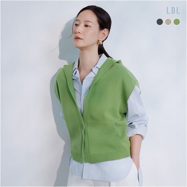 [LBL] (런칭가 69 000원)(26SS) 캐시미어울 블렌드 홀가먼트 후드 가디건