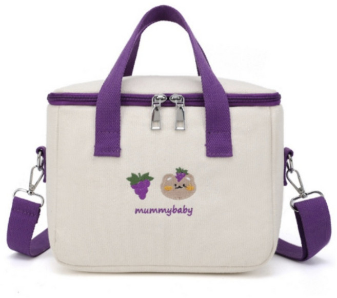 아가토스 보냉백 분유 이유식 피크닉 방수가방, 1개, 퍼플