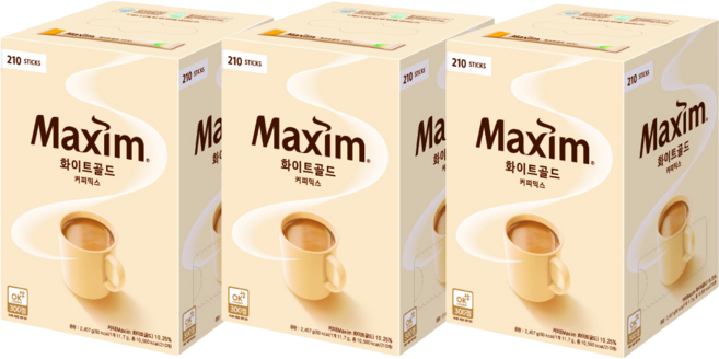 마자킹 맥심 화이트골드 커피믹스, 11.7g, 210개입, 3개