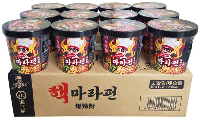 하이디라오 핵마라펀 컵라면 100g, 12개