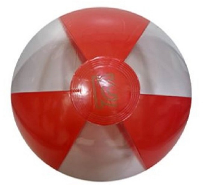 대)2색 투명컬러비치볼, 1개, 투명빨강, 40cm