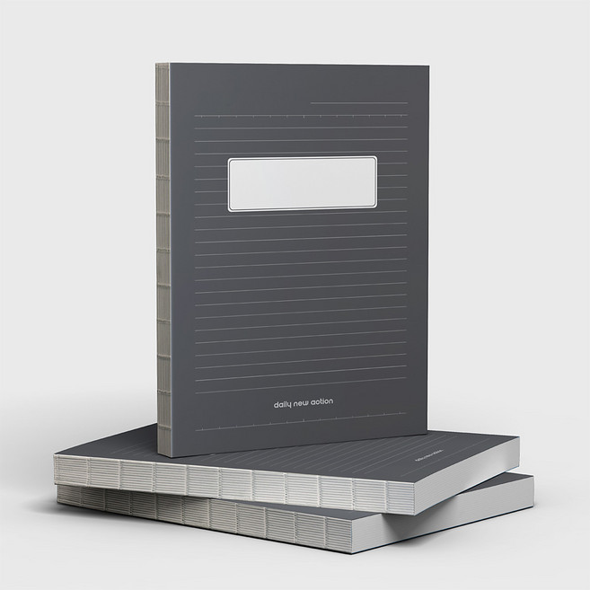 dna 두꺼운 224P 누드 양장 줄노트, 1개, 그레이