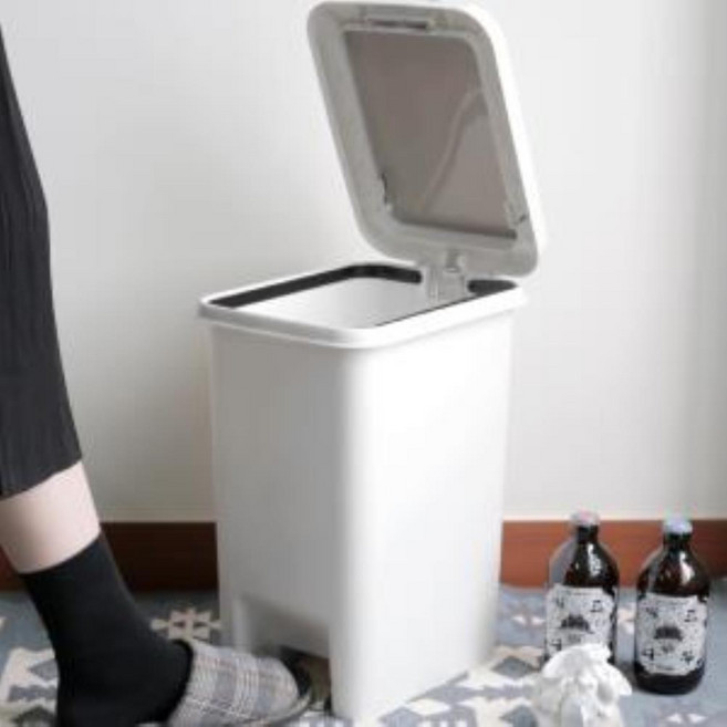 스윙휴지통 투버튼 페달 휴지통 8L 10L 페달휴지통 원터치휴지통 투웨이휴지통 휴지통 화장실휴지통