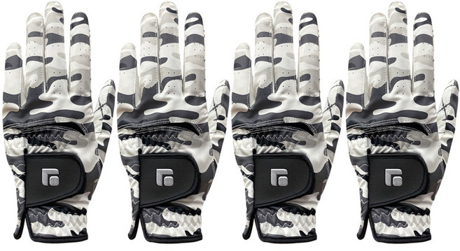 인콘트로 남성용 슈퍼 컨시드 골프 장갑 왼손용, 카모, 4개