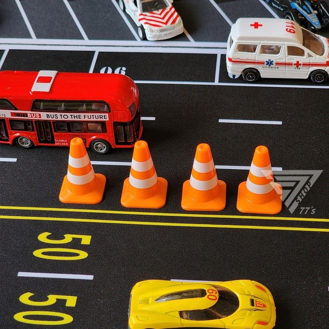 迷你交通三角錐玩具 道路場景配件, 橘色, 1個