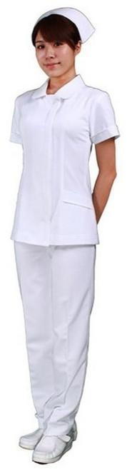 萊亞生活館 杏芳 2707 短袖 護士服 褲裝 白色 針織布