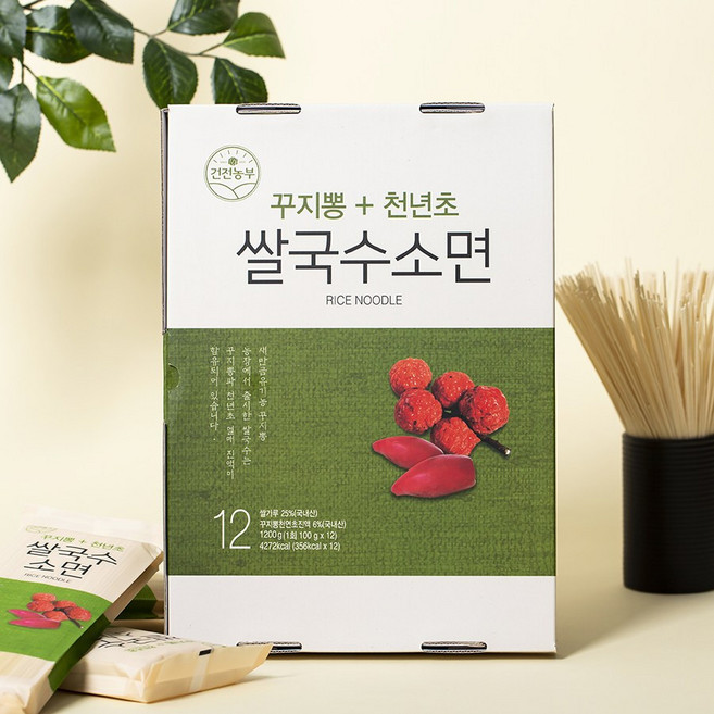 건전농부 꾸지뽕천년초 쌀국수 소면, 400g, 3개